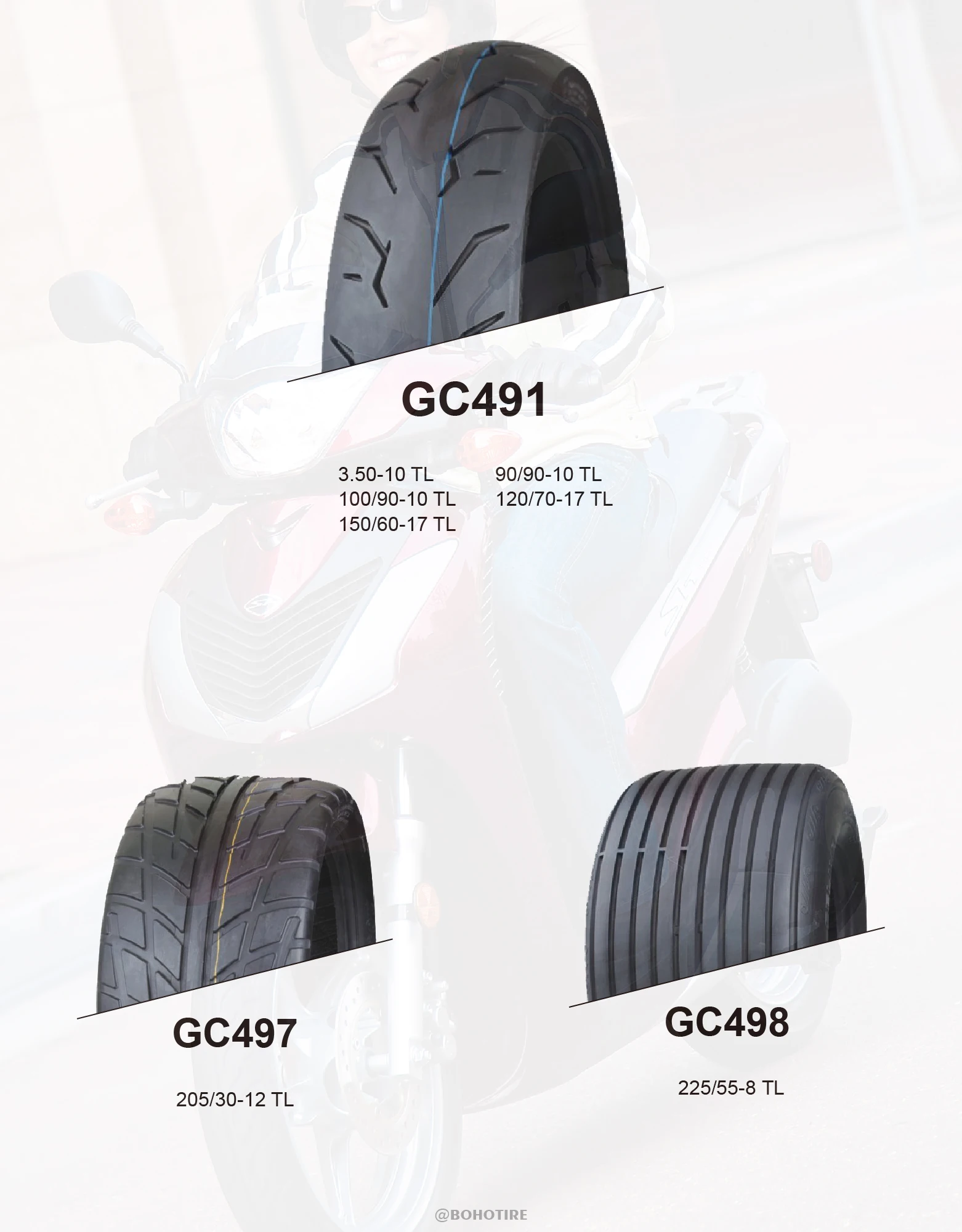 100/80-10 TL GC477 Motorcycle tyre Hot Sale South America Pattern Goodmate china top quality motorcycle tire