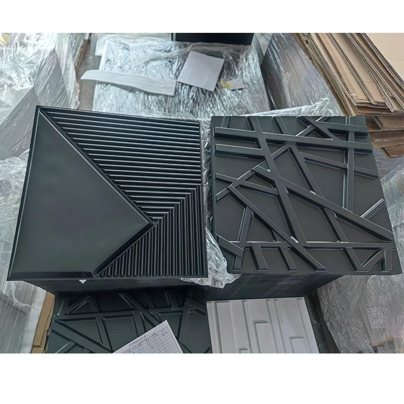 Friendly Interior Waterproof Black Bamboo shape 3D Pvc Wall Panels For Home Room Decor