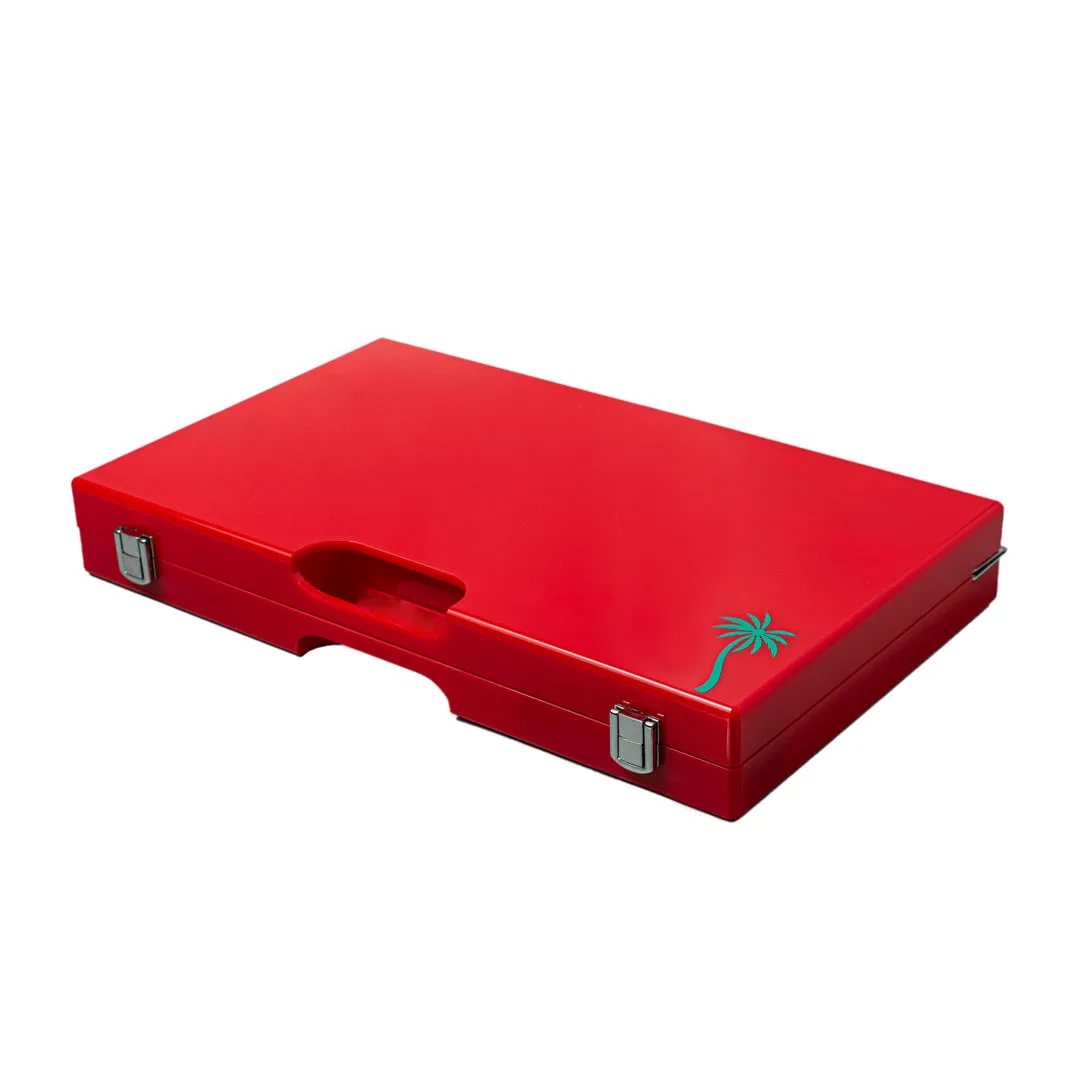 Custom Luxury Perspex Board Backgamon Mini Set Acrylic Red Backgammon Game Wholesale Manufacturers