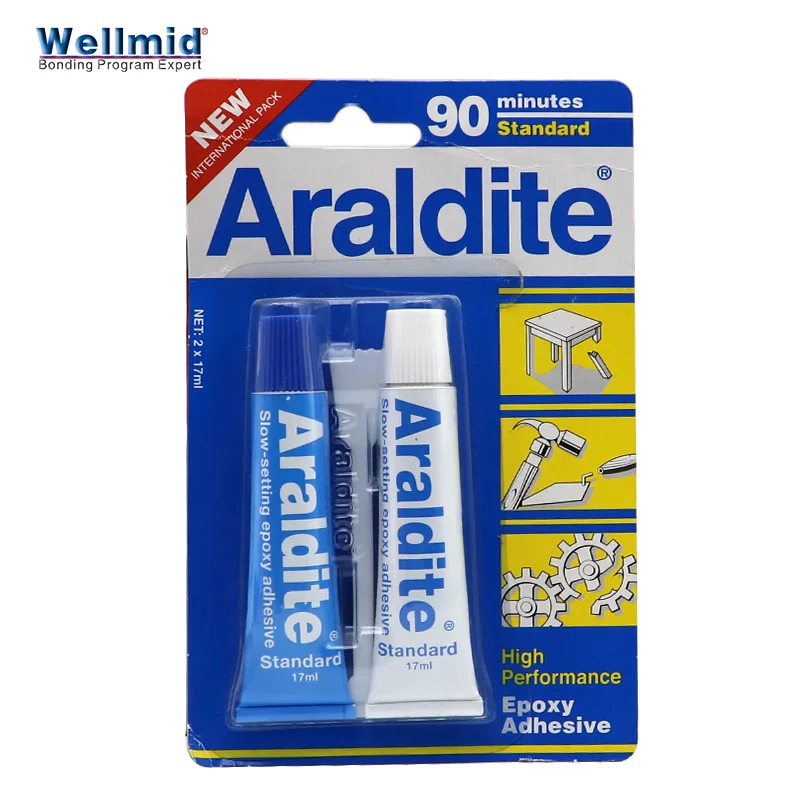Araldite медленный эпоксидный клей 90 минут Стандартный AB Клей DIY склеивание пластиковое металлическое стекло новый международный пакет 2*17