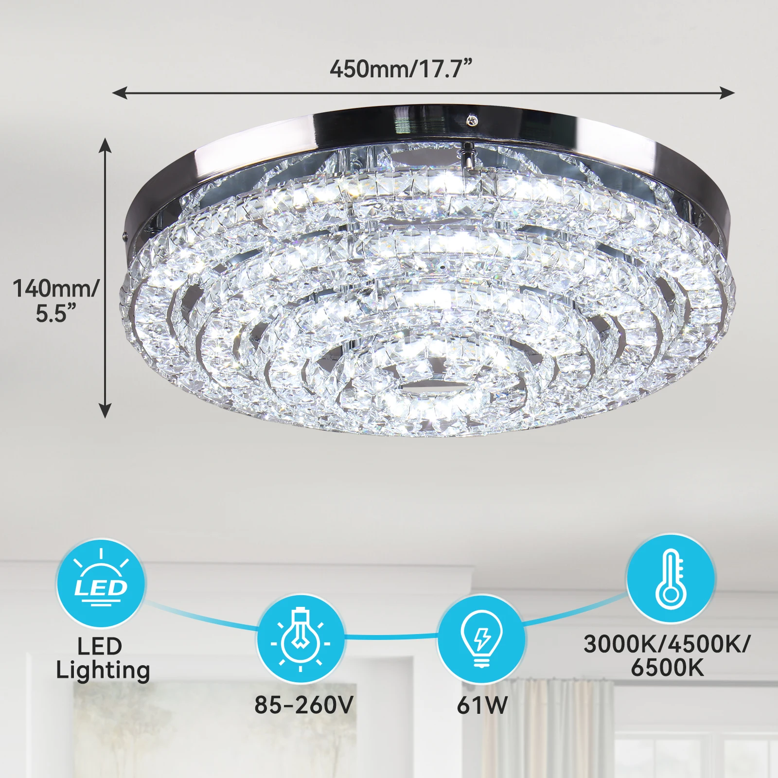 Modern ceiling light LED crystal luxury home living room bedroom decoration ceiling lights LED