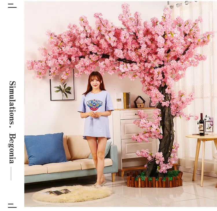 Large Interior Decoration Large Cherry Blossom Tree Simulation Plants Home Hotel Decoration Simulation Artificial Cherry Tree