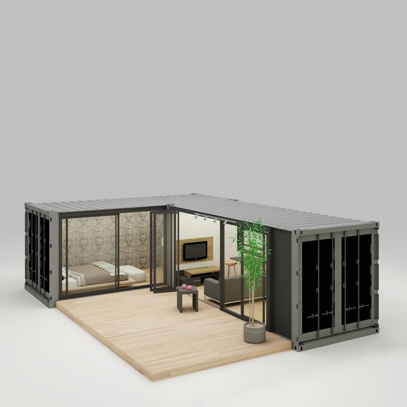 Complete decorative  cheap  container house 4 bedroom prefab modular home