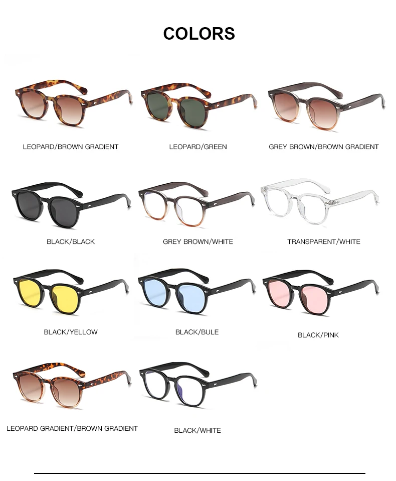 2022 Classic retro round plastic frame custom women sunglasses UV400 protection sun glasses men 5095