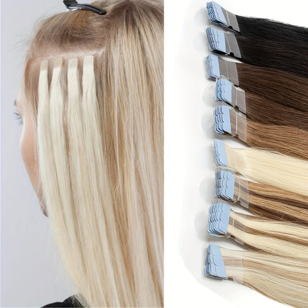 Wholesale Handtied Invisible Seamless Cuticle Aligned Tape In Human Hair Extensions Tape Hair Extension