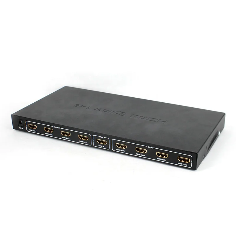 1 in 8 Out  8 Ports HDMI Splitter 1*8  Support Full HD 4Kx2K Video Dual Display for DVD PS3 Xbox with Power Adapter