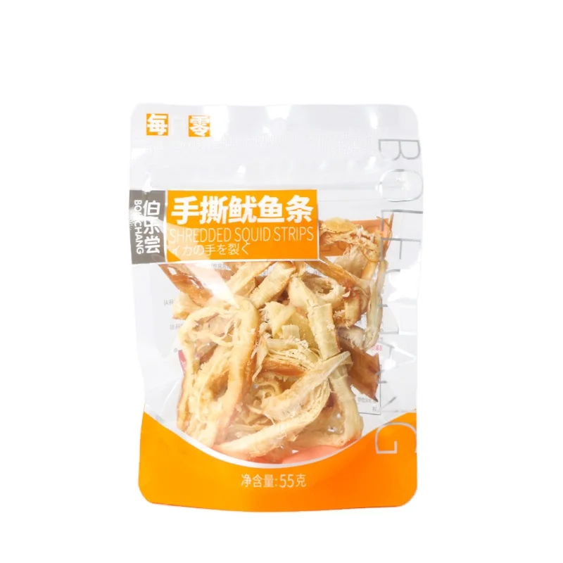 wholesale 55g Factory Price Original Shredded Squid Snack Raw Materials Seafood Grilled shredded squid snackdried