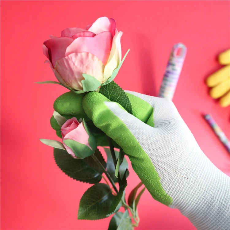 Premium Kids Polyester Nylon Knitted Shell Foam Latex Gloves Hand Safety Kids Garden Gloves