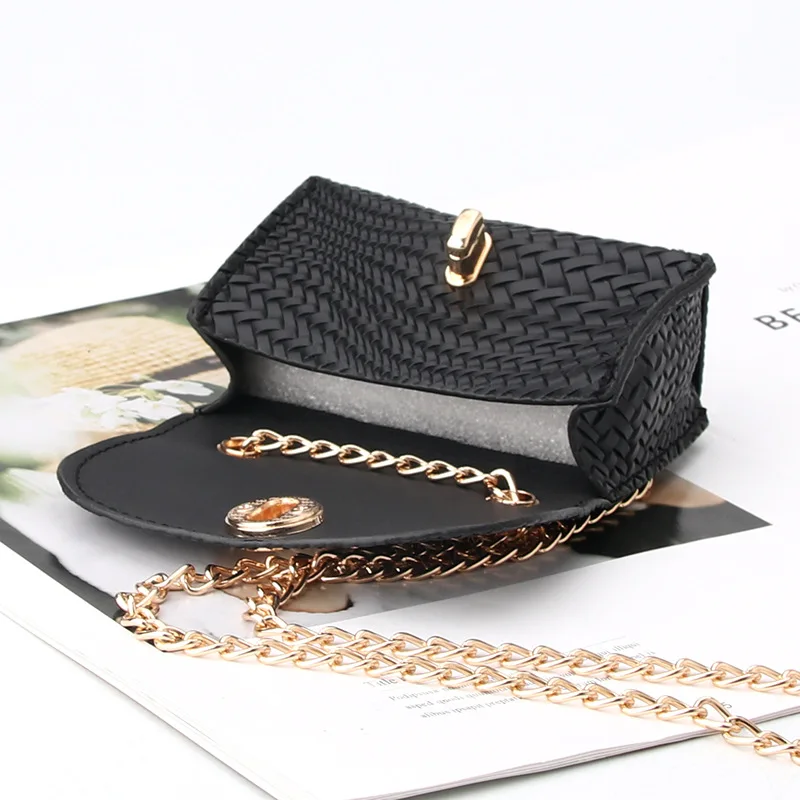 Stylish Mini Pouch Leopard Braided Chain Satchel Decorative Waist Bag Can Be Matched With Belt