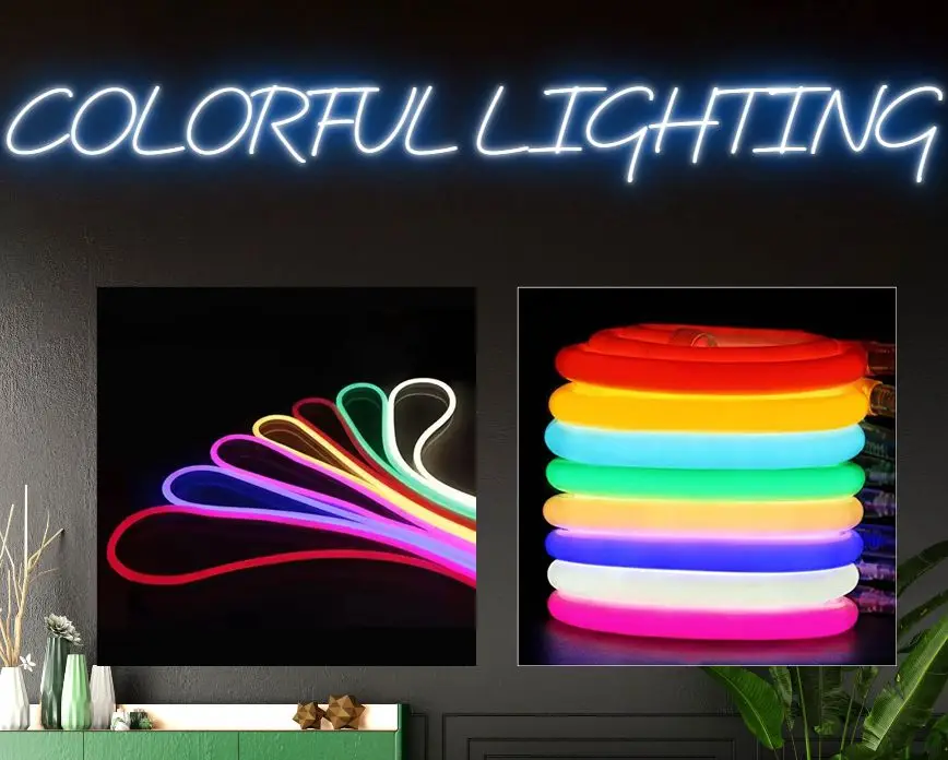 colorful lighting flex 12V red Pink Orange Ice Blue warm white cut Silicone LED neon light strip rope for DIY christmas lig