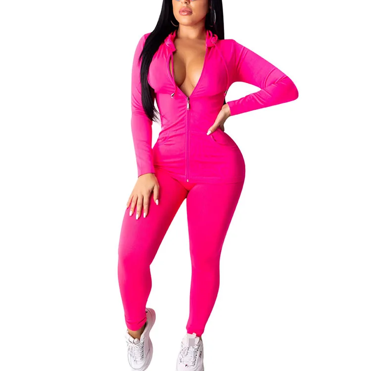 
Two piece clothing hoodie tracksuit jogging suit women sweatsuit set 