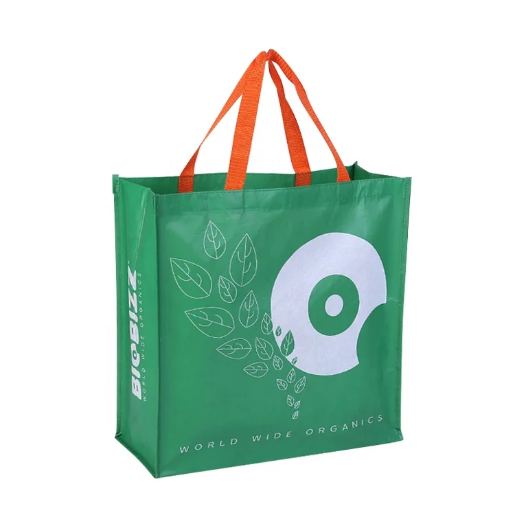Promotional custom recycled eco friendly waterproof stitchbond laminated RPET non woven shopping bag
