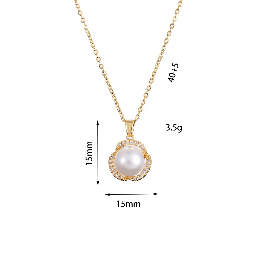 Luxury Jewelry Sets  Fine Jewelry 18K Gold Plated Cubic Zircon Necklaces Earrings  Big Pearl Necklace Set