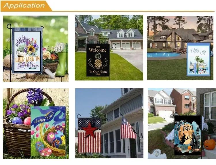 Flag Manufacturer Wholesale Custom Double Sided Sublimation Outdoor Yard Decoration Custom Blank Garden Flags with Pole