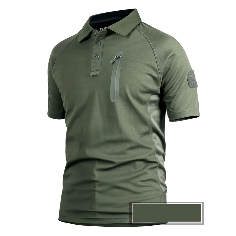 Button Up Down Mens Black Custom Logo Quick Drying Combat Short Sleeve Long Sleeve Polo T-Shirt Tactical Shirts For Men