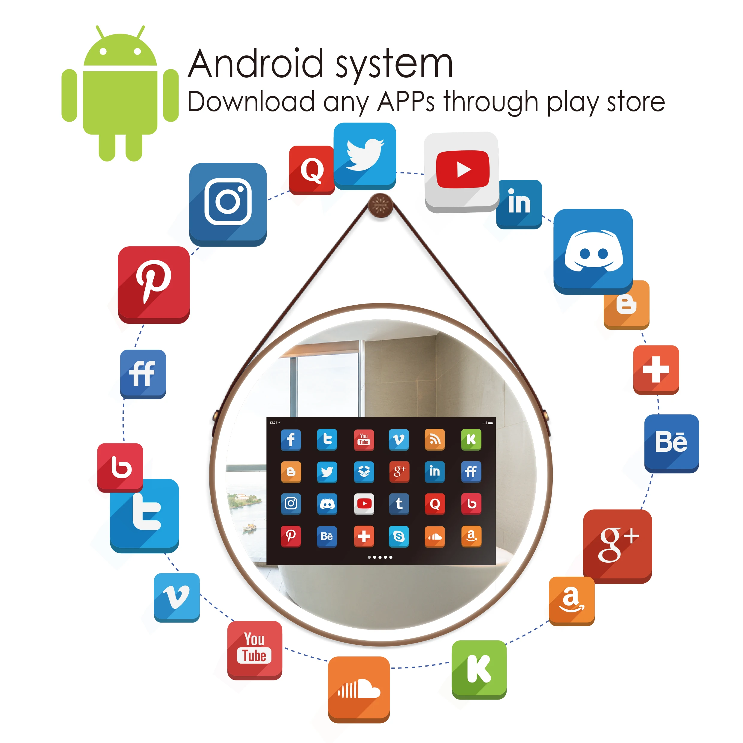 Best Prices Android Hotel Home Project Touch Screen Tv Bathroom Wifi Apps Smart Mirror