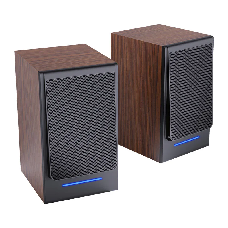 New design HiFi stereo 2.0 speaker box professional wireless Blue tooth speaker wood 20W Bookshelf speaker for home audio