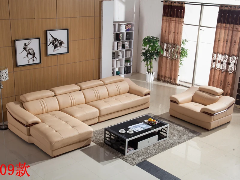 2022 Latest Design Italian White Leather Sofas Luxury Furniture Chaise Lounge Modern Living Room Leather Sofa Set