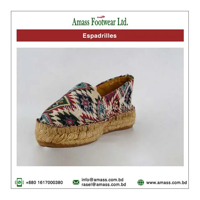 Cheap Casual Safety Espadrilles Soles Jute Brand Walking Style Flat Shoes Ladies