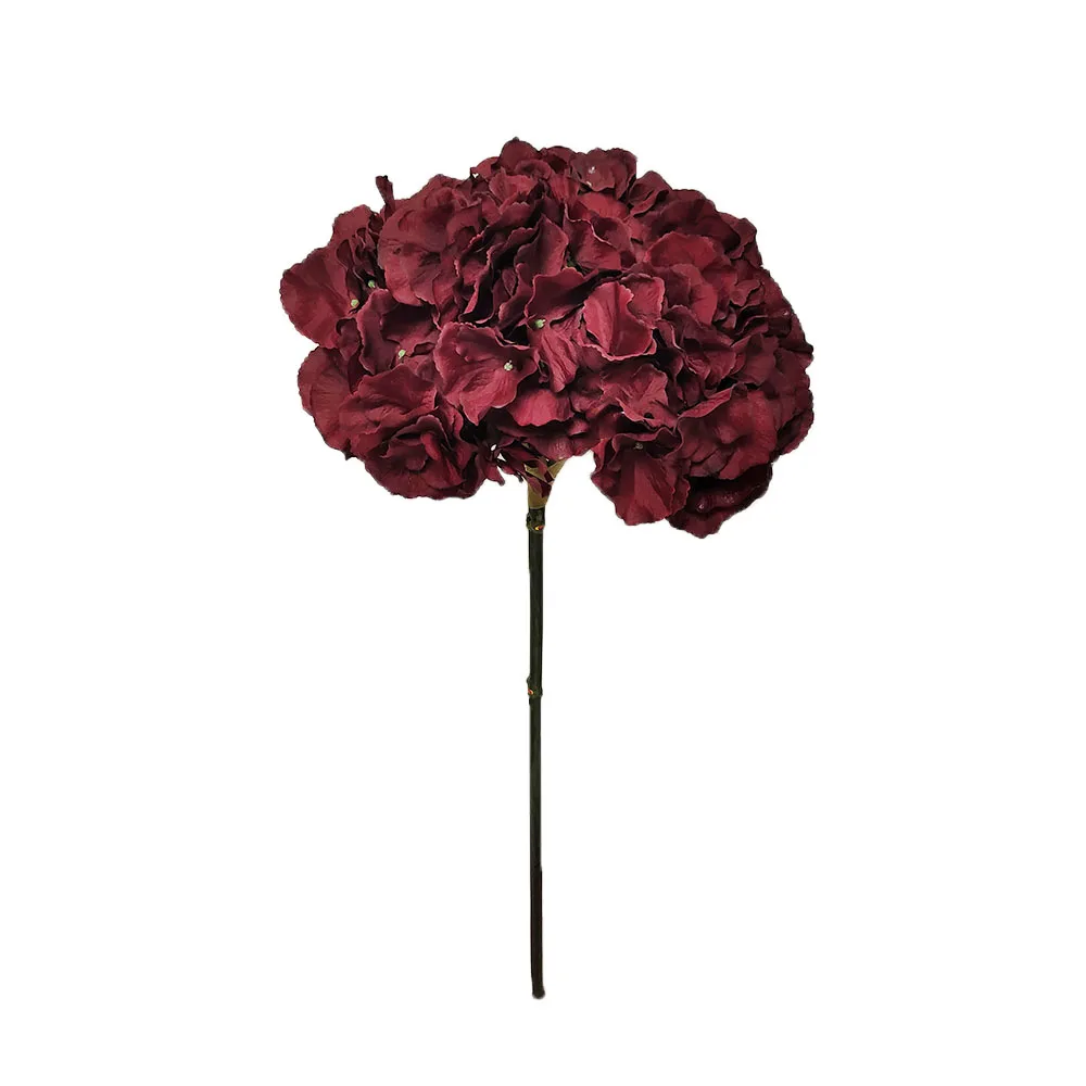 Custom Liying Artificial Big Head Hydrangea Flower For Wedding Centerpieces Home Decor Soft Touching Burgundy Hydrangea Flowers