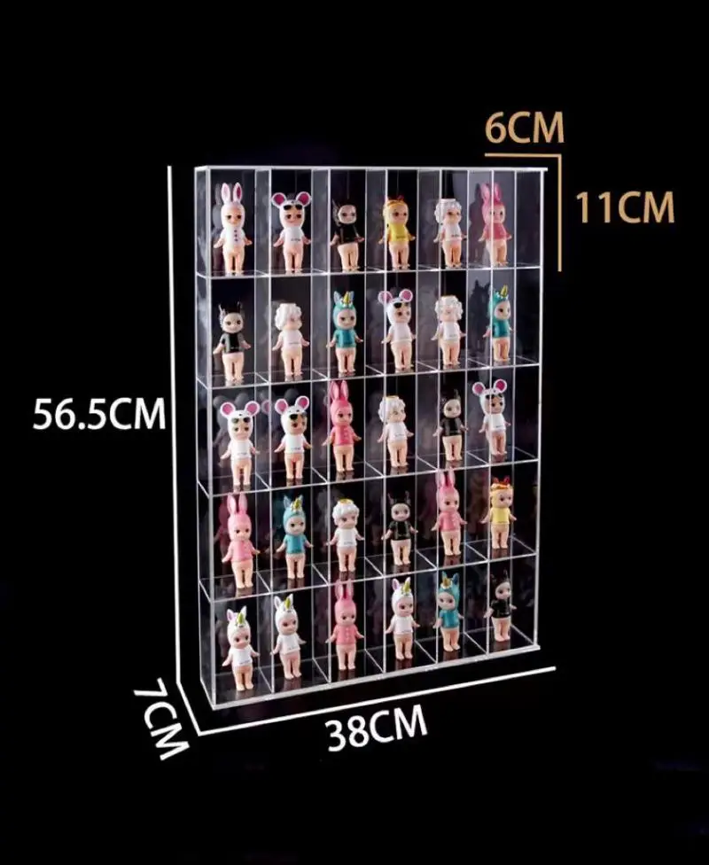 Spring Sgn Dustproof Pop Mart Blind Box Series Mini Figures Acrylic Display Rack Organizer Storage Box for Toy Collection