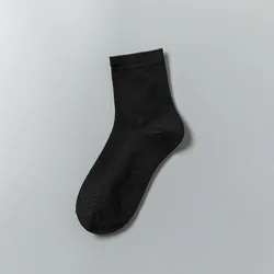 Custom organic bamboo fiber ankle socks for men black white business dress socks