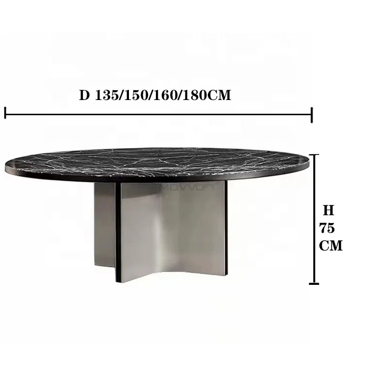 High level Classic Modern Dining Room Furniture white marble ROUND dining table
