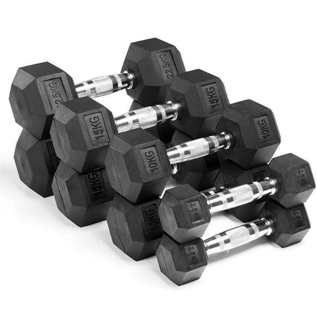 Cheapest Fitness Workout Sport 5Kg 10Kg 20Kg 30Kg Rubber Hex Gym Hexagonal Dumbbell Weight Set