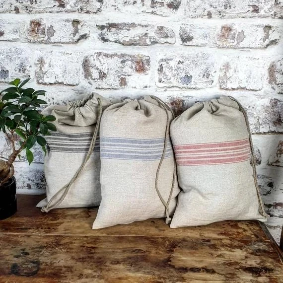 Reusable Jute Flax Storage Dust Jewelry Sack Cotton Natural Pouches Bread Custom Printed Drawstring Linen Bag
