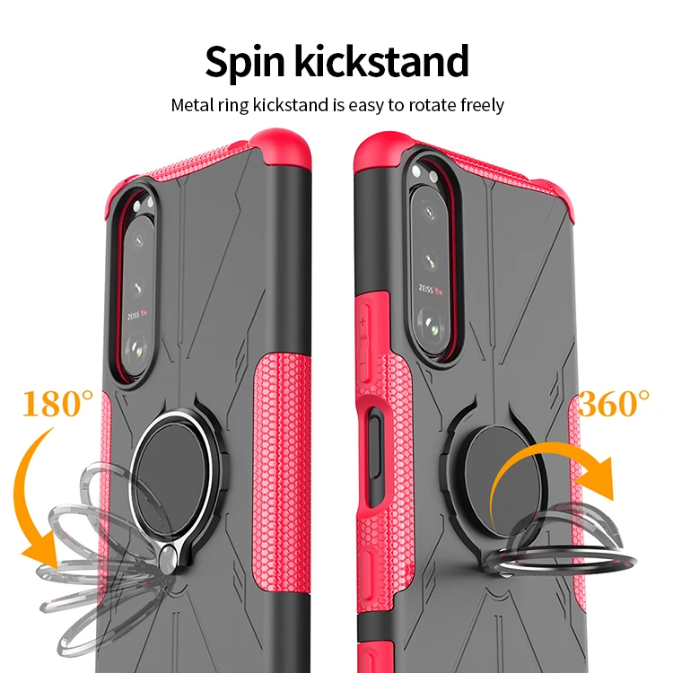 2021 new shockproof case kickstand TPU silicone armor mobile phone case for SONY xperia 5 III ring case