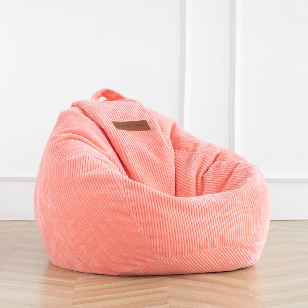 Indoor Fluffy Bean Bag Sofa Chair Beds Cover for Adults Large Size Corduroy Bean Bag Sofa Pear Shape Beanbag Cover