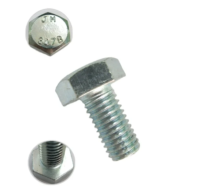 Желтый Оцинкованный Тяжелый шестигранный болт ASTM A307 Gr.B