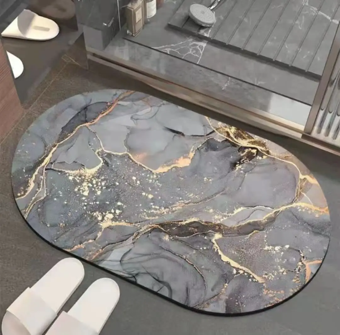 2022 New Style Print  Quick Dry Soft Diatomite Stone Bath Mat