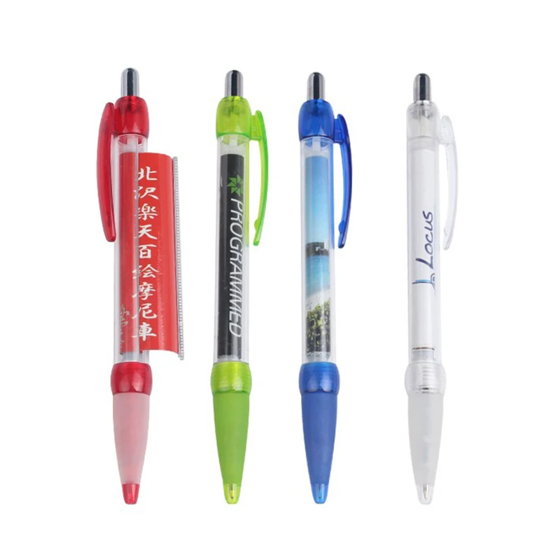 Hot Selling Logo Printed Paper Banner Ball Pen With Rubber Grip