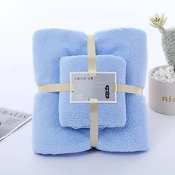 wholesale microfiber  green blanket  coral fleece  large fabric bathroom bath towel set custom logo  travel thick 2 pcs gift