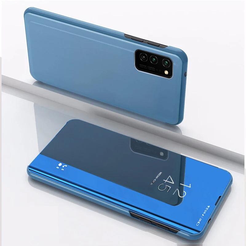 Прозрачный чехол-книжка с подставкой для Samsung Galaxy S20 умный зеркальный защитный чехол гальваническим покрытием