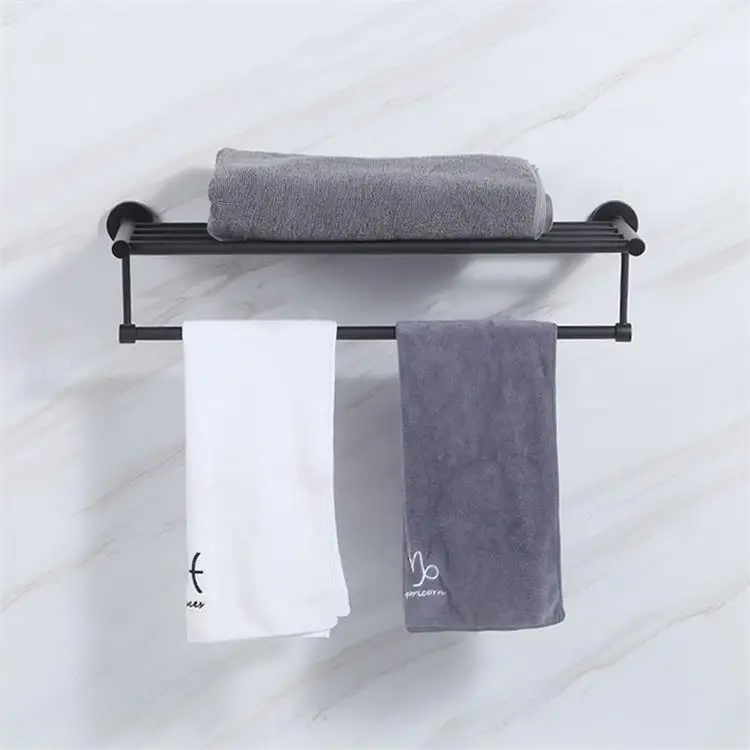 Wholesale bathroom accessories hotel bathroom towel bar 30 to 60 size black towel rail