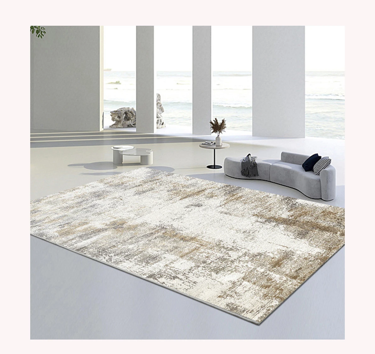 Ковер для гостиной светлый Роскошный домашний Скандинавский современный простой абстрактный кашемировый коврик комнаты