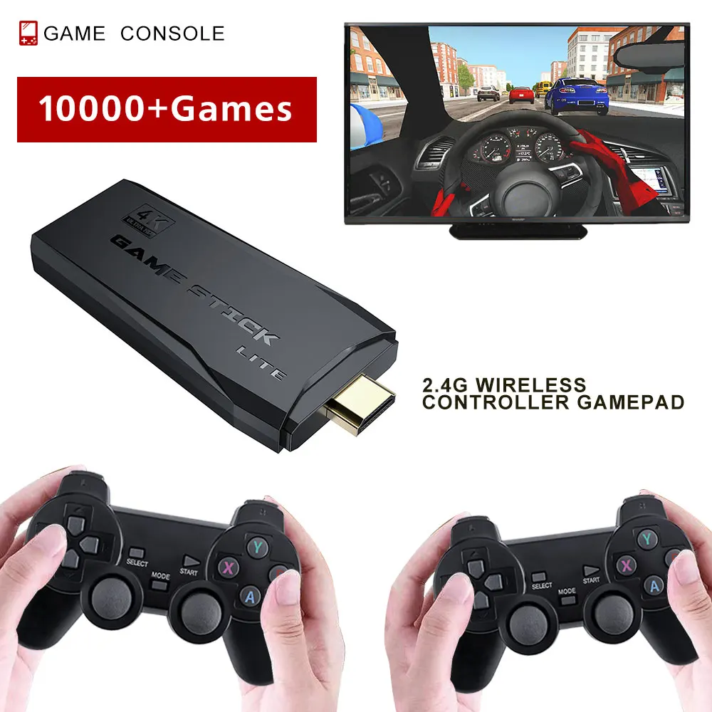  New M8 4K TV Video Game Console For MAME/PS/FC/GB/MD/SFC/ATAR 2.4G Wireless Double Controller Gamepad Retro Handheld