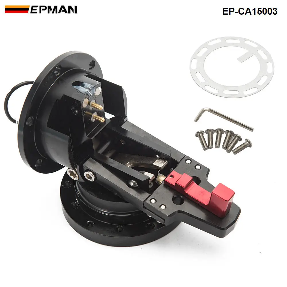 EPMAN JDM Racing Quick Release Tilt Steering Wheel System With Lock Black Universal Tilt Steering Wheel Hub EP-CA15003