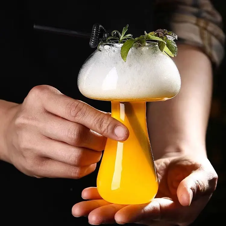 Креативный грибовидный стеклянный коктейльный стакан молекулярное курительное стекло гидропонная ваза для домашнего стола