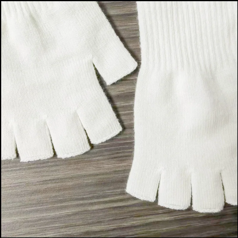 FF3177 Women Winter Knit Wrist Arm Warmers Warm Half Finger Gloves Mittens Long Knitted Winter Fingerless Gloves