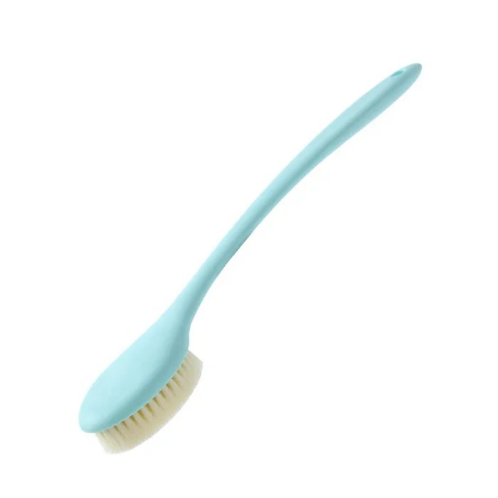 Custom Household Anti-Slip Long Handle Bath Shower Brush Dual Use Plastic Cleaning and Massage Brush