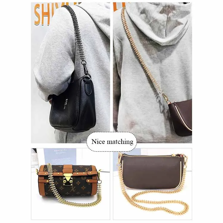 BC029 High-end Fancy Bag Chain Gold Durable Metal Chains For Handbag Handles Light Gold Bag Strap Hardware