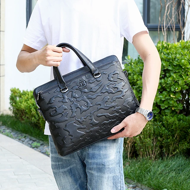 Оптовая продажа 2019, новая трендовая деловая сумка, кожаный портфель, сумка для ноутбука 14 дюймов, мужская сумка-мессенджер через плечо