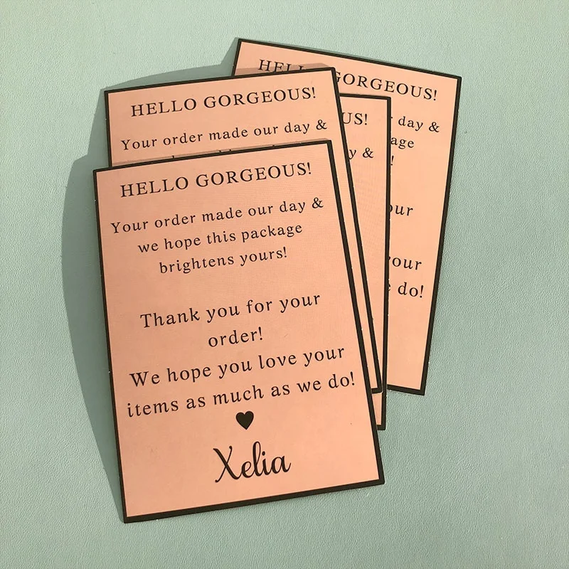 Custom cotton paper postcard design wedding message embossed printing thank you cards for small business