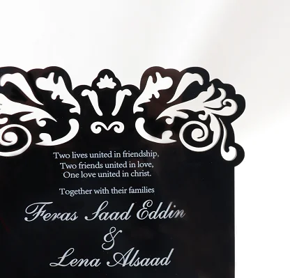 2020 New Customized china acrylic laser cut weeding invitation card luxury wedding invitation card with envelopes