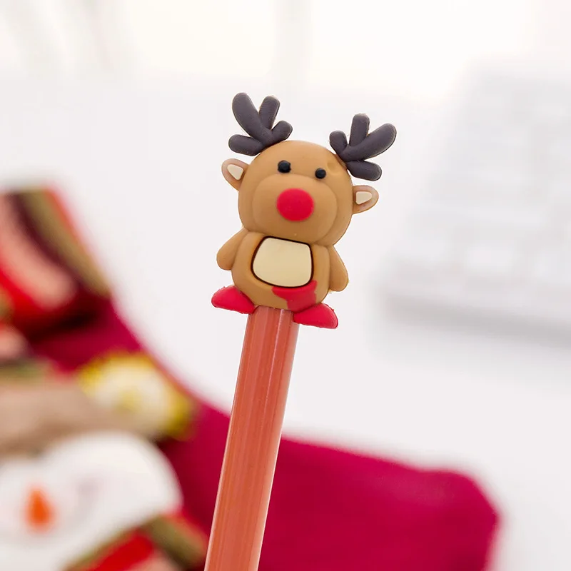 
Wholesale Cute Stationary Creative Students Pen Cartoon Christmas Gel Pen For Christmas Gift 