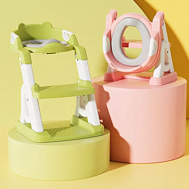 Modern newborn kids bathroom step ladder foldable 3 color portable infant toilet trainer baby potty foot stool