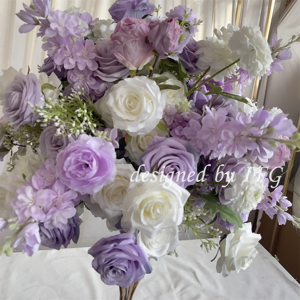 IFG популярные красивые Лавандовые фиолетовые и цвета слоновой кости цветочные шарики для свадебного стола